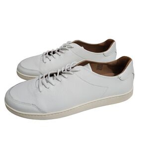 Luca Terra Low Sneaker All-White Leather Lace-Up Shoes Portugal Mens Size 11 EUC